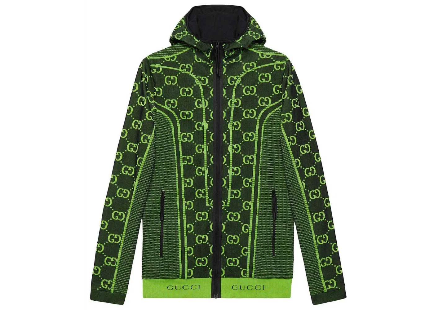 Мужская куртка с принтом GG Tubular Jersey Gucci, Black/Green