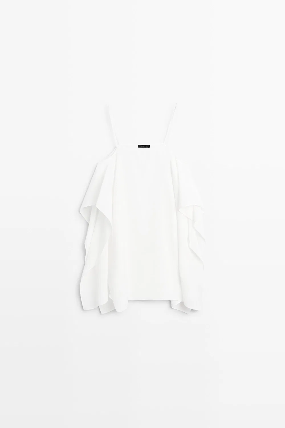 Топ Massimo Dutti Flowing Spaghetti Strap, белый — фото 2