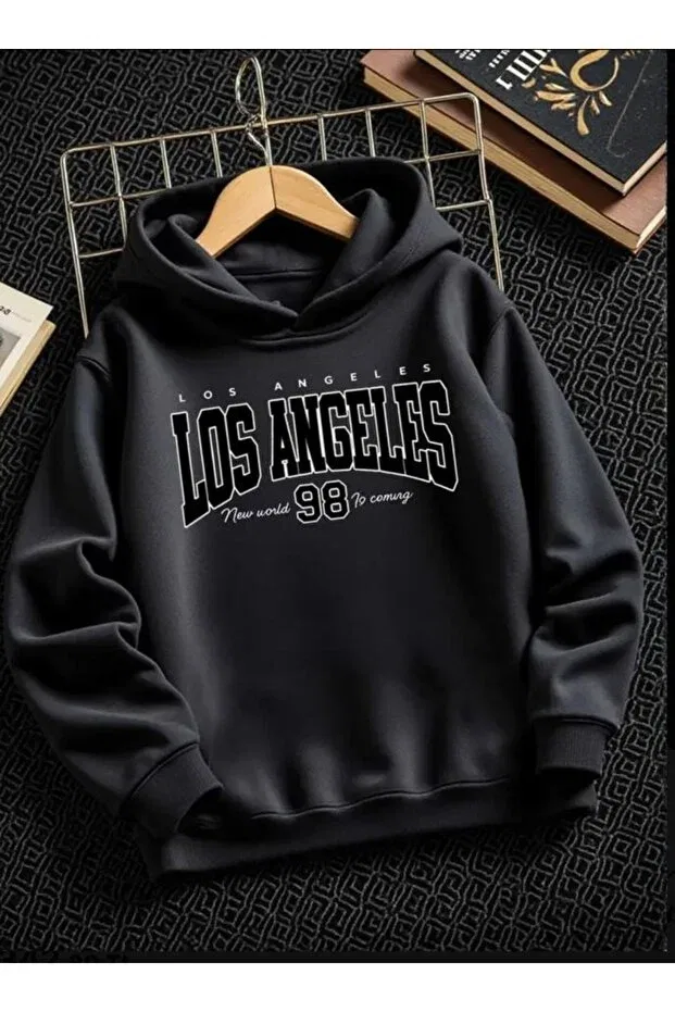Детское худи с принтом Losangeles 98 Baxia, Black