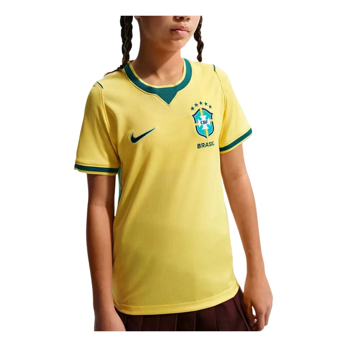 Детская футболка для мальчиков с длинным рукавом Nike Brazil National Team 2026 Stadium Home Dri-FIT Soccer Jersey, желтый