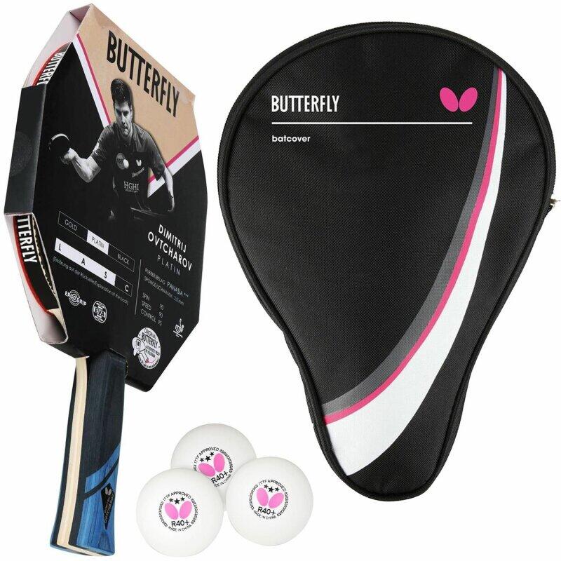 

Butterfly 1x Ракетка для настольного тенниса Дмитрия Овчарова Platinum + Чехол + 3 мяча для настольного тенниса