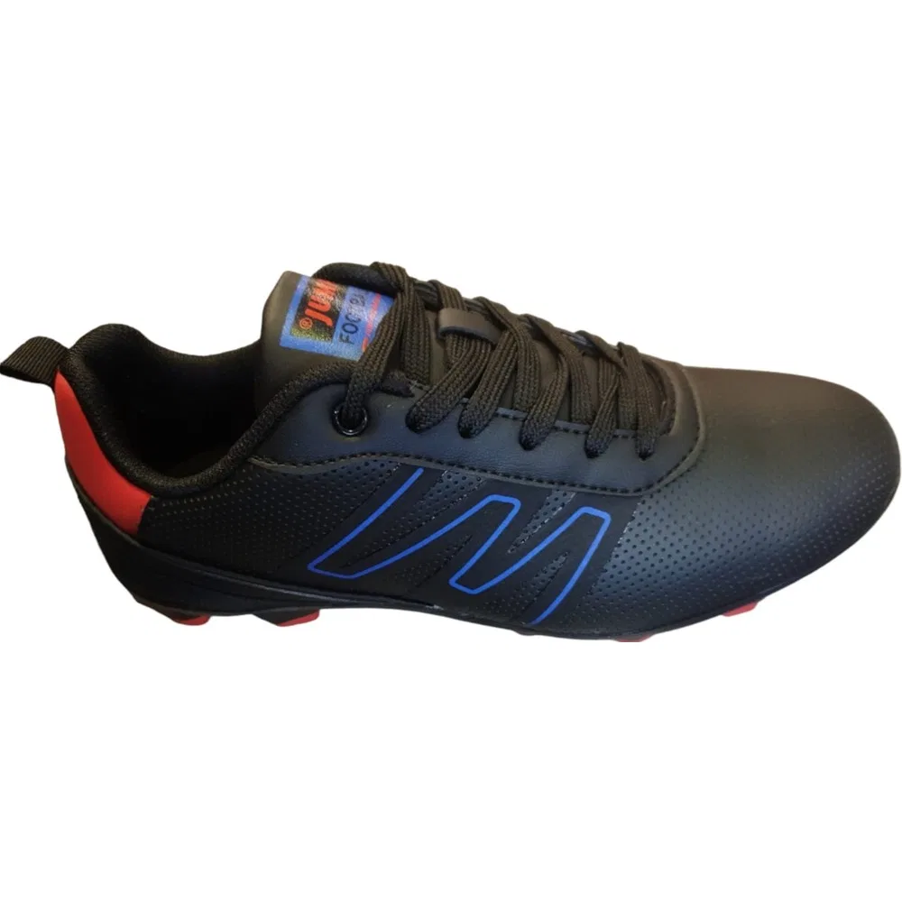 Детские футбольные бутсы для мальчиков с шнуровкой 32, Black Blue Red 28843 Jump — фото 3