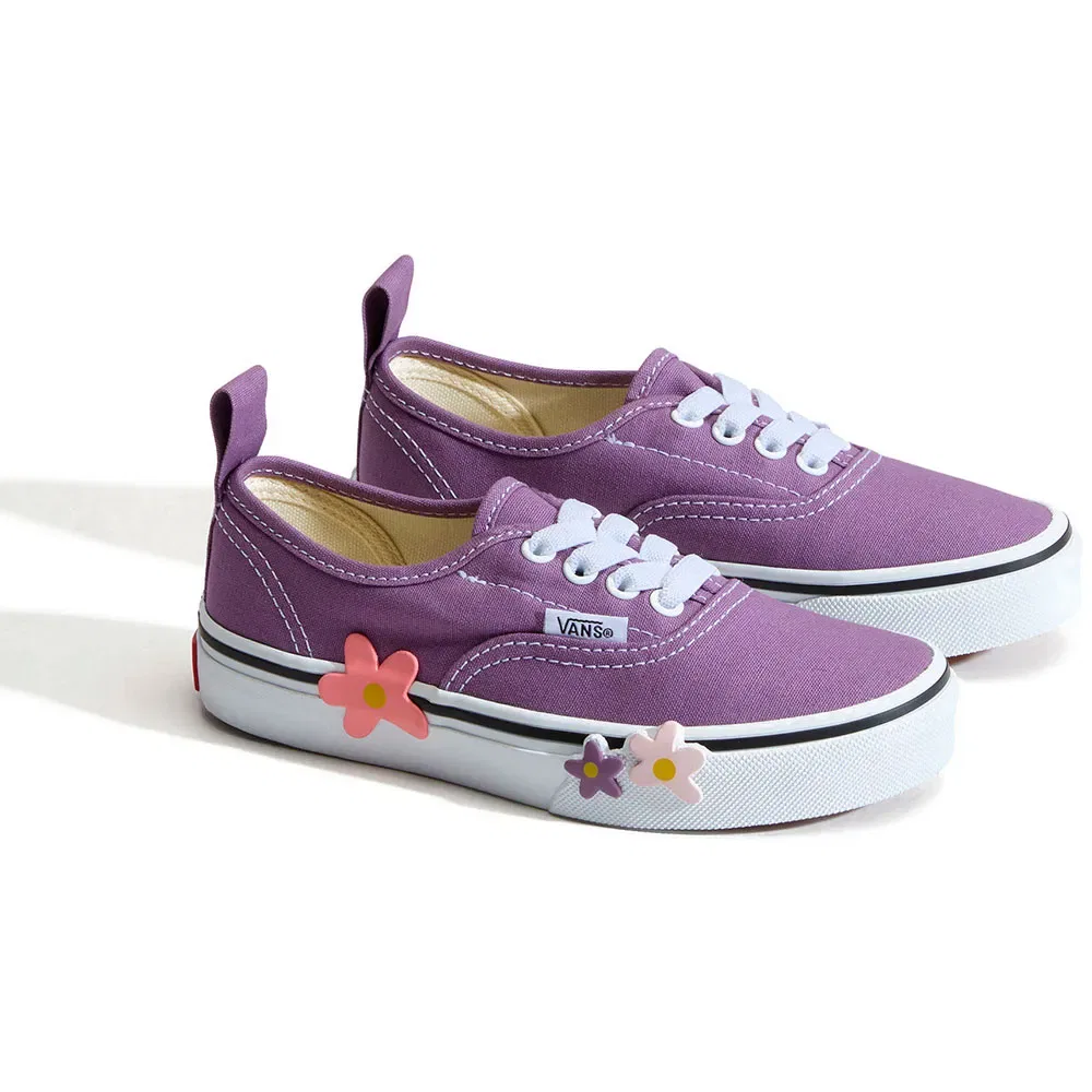 Детские кроссовки с цветочным принтом Authentic Elastic Lace Flower Vans, Purple