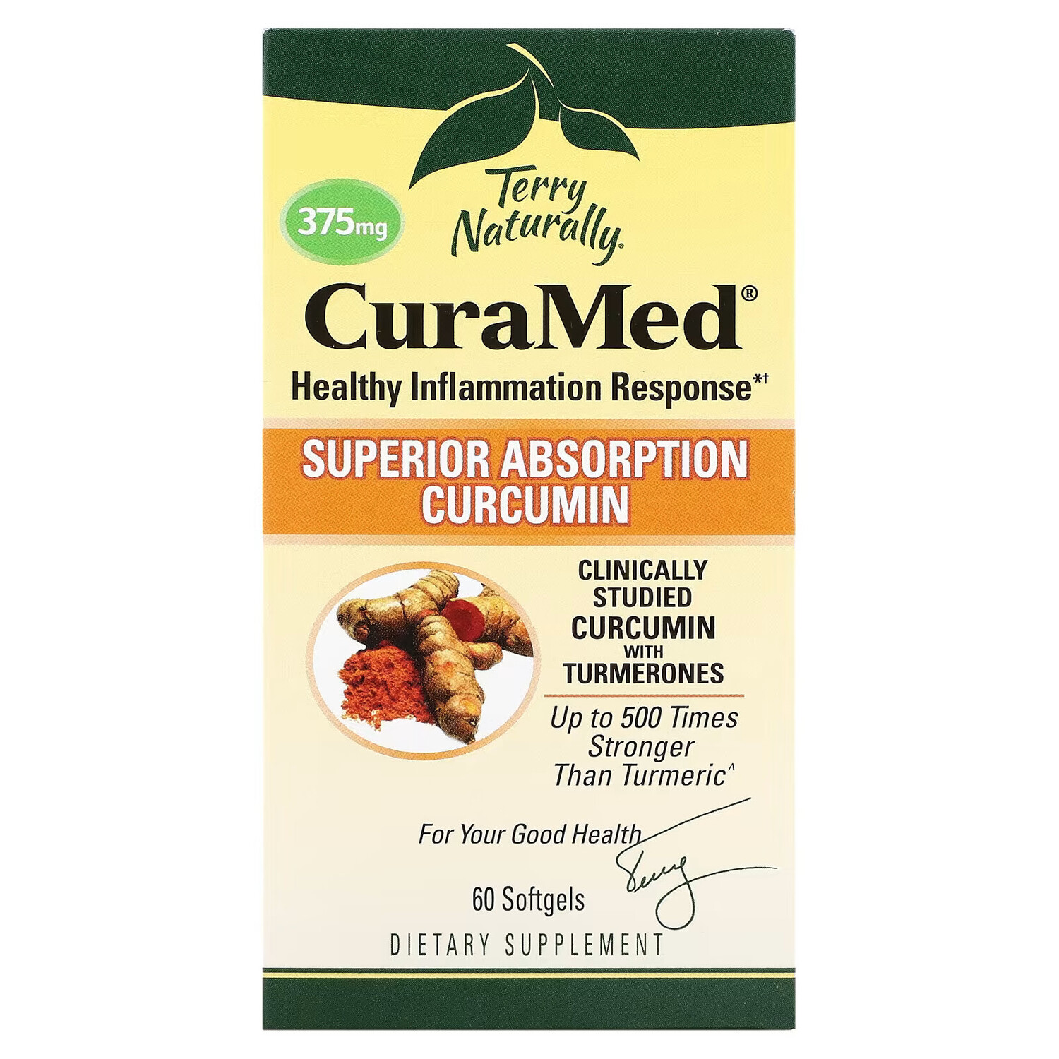 

Terry Naturally, Terry Naturally, CuraMed, 375 мг, 60 желатиновых капсулы