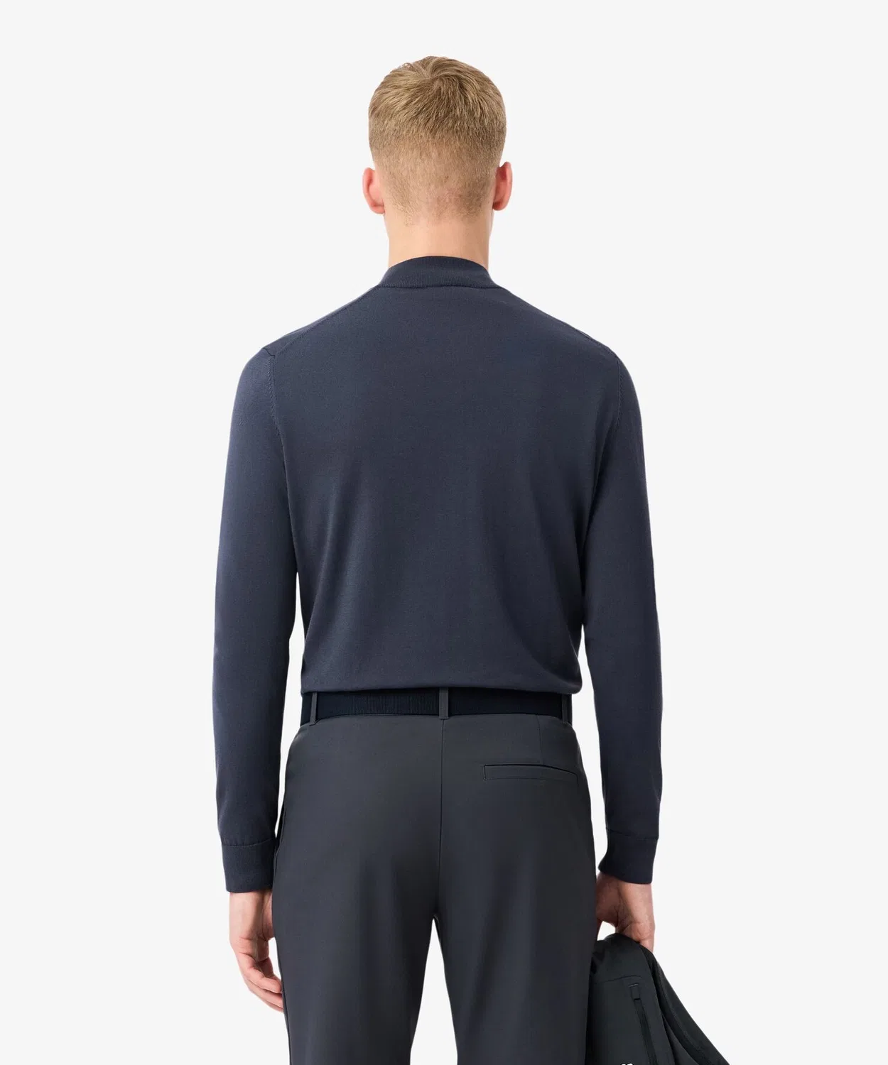 Мужской хлопковый свитер с длинным рукавом поло LACOSTE, Dark Ash — фото 3