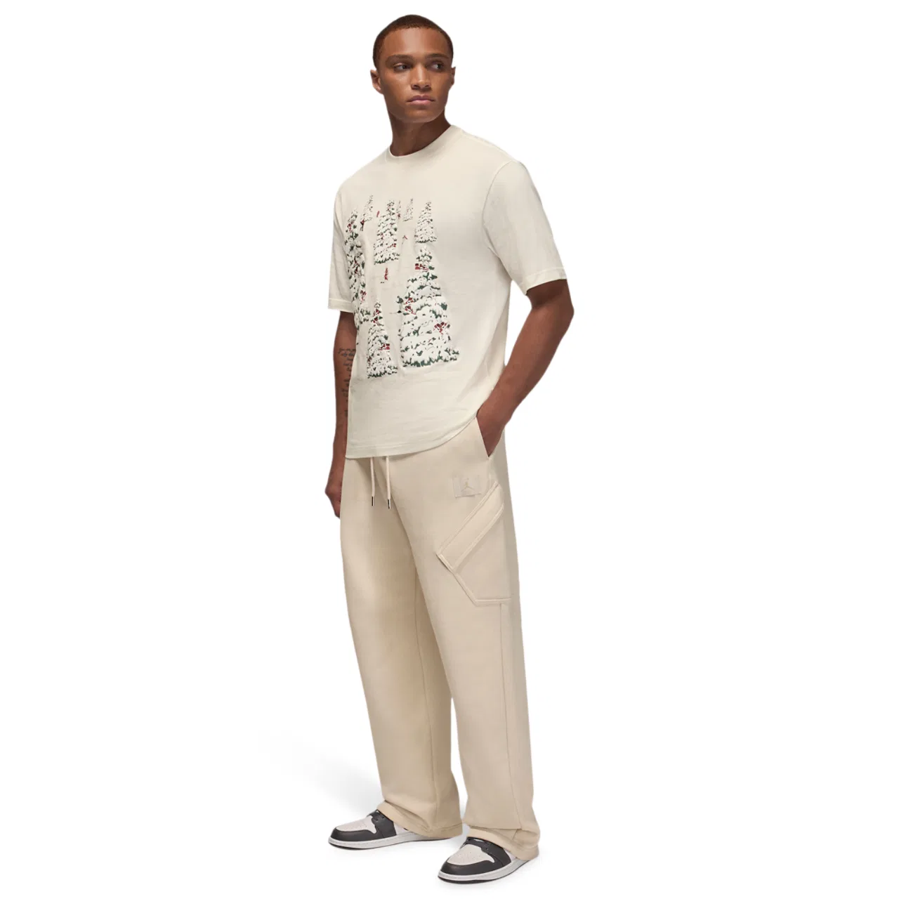 Мужская толстовка MJ BRK Holiday GFX Jordan, цвет Sail/Redstone — фото 4