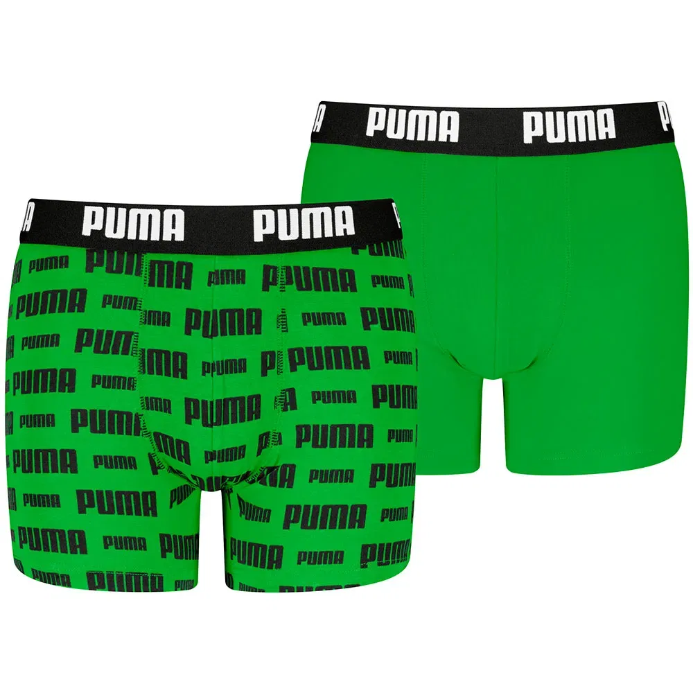 Боксеры Everyday Logo Print комплект 2 шт Puma, зеленый