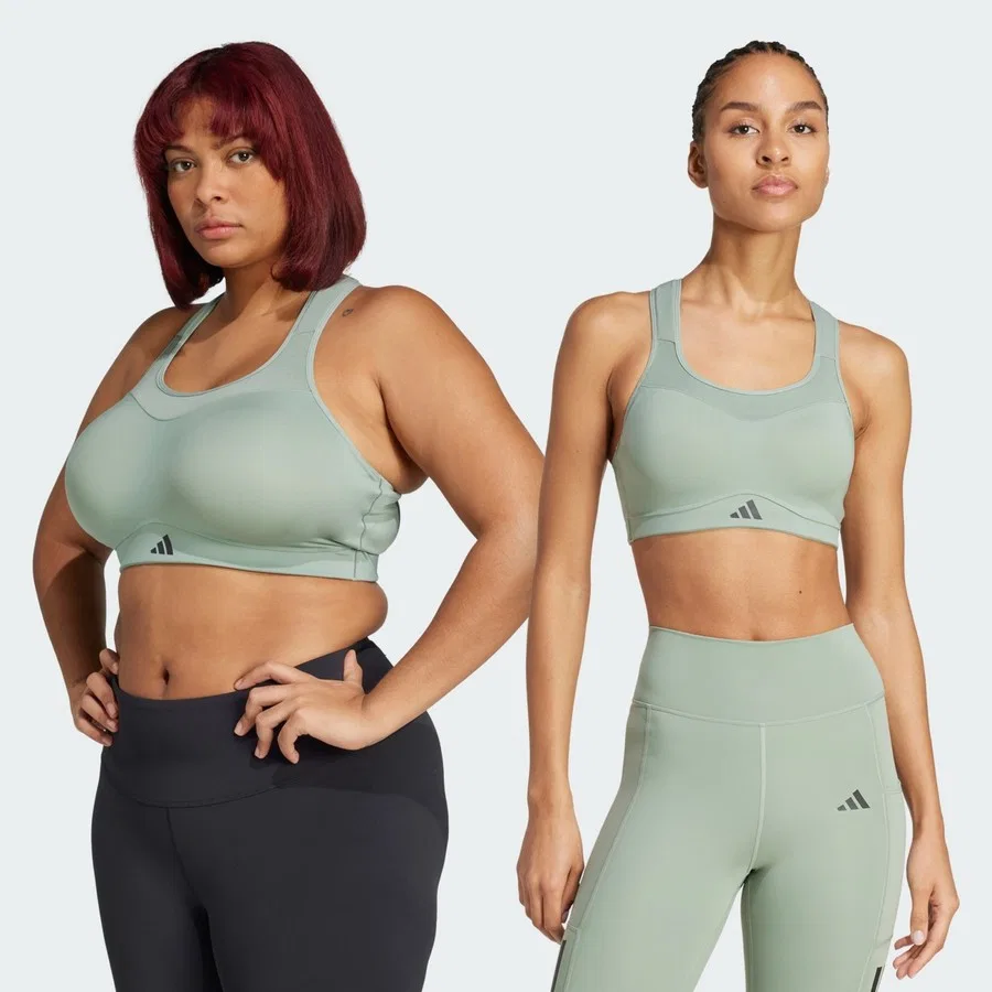 Спортивный бюстгальтер для фитнеса Impact Training High Support TLRD, adidas, Зеленый