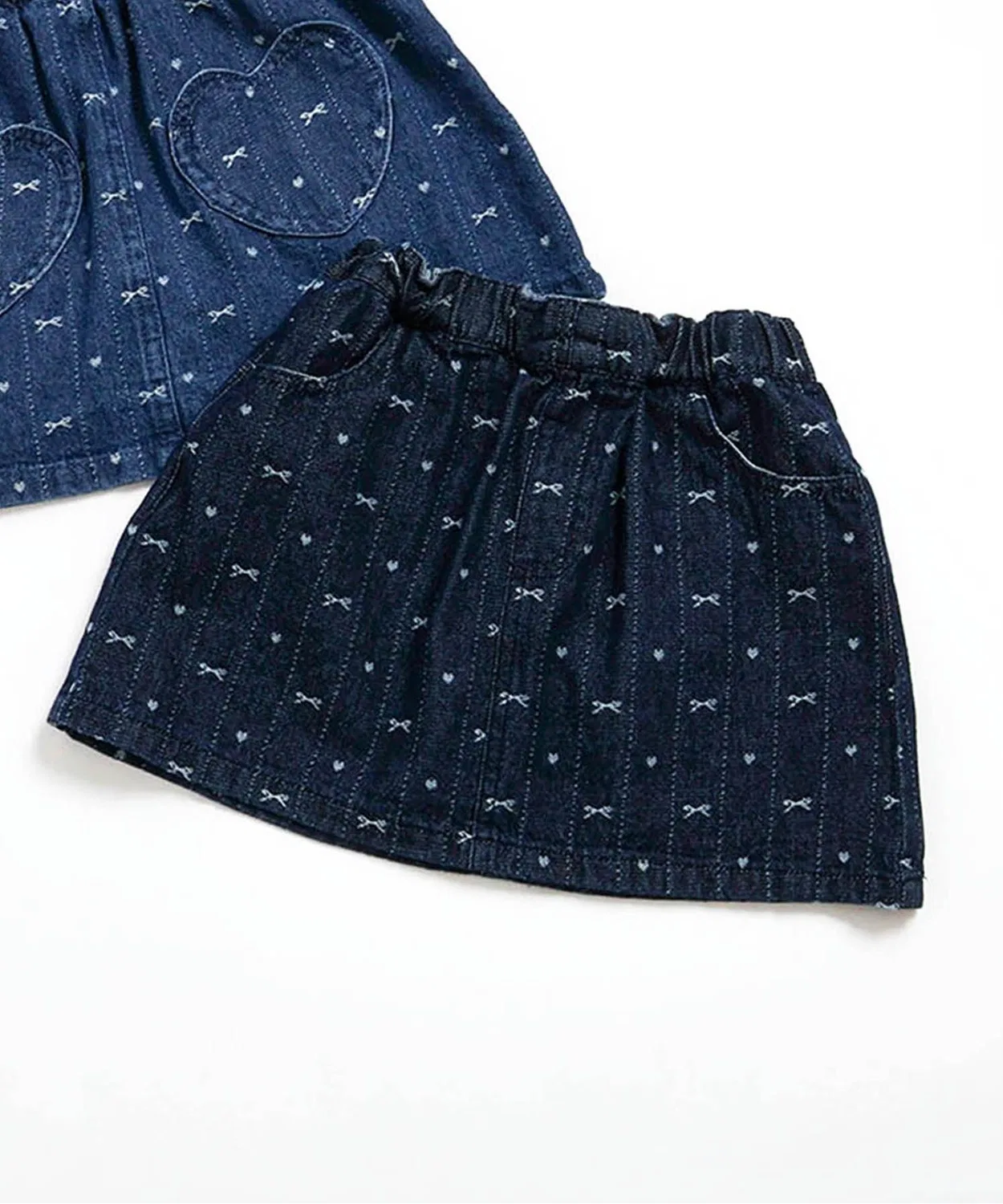 Детская юбка-шорты из денима с жаккардовым узором, модель BREEZE, Navy