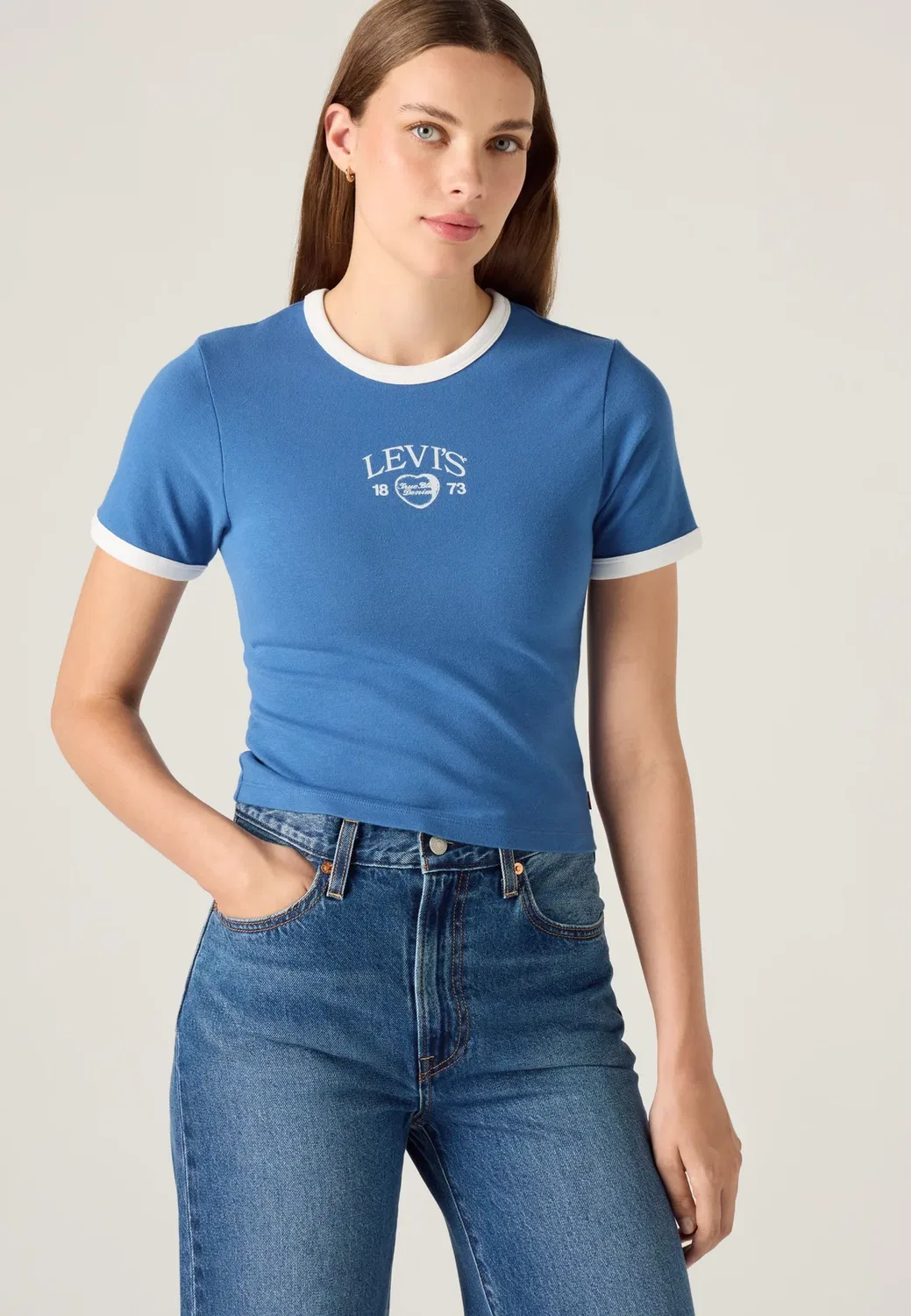 Укороченная футболка Hayes - футболка с принтом Levi'S, Blue
