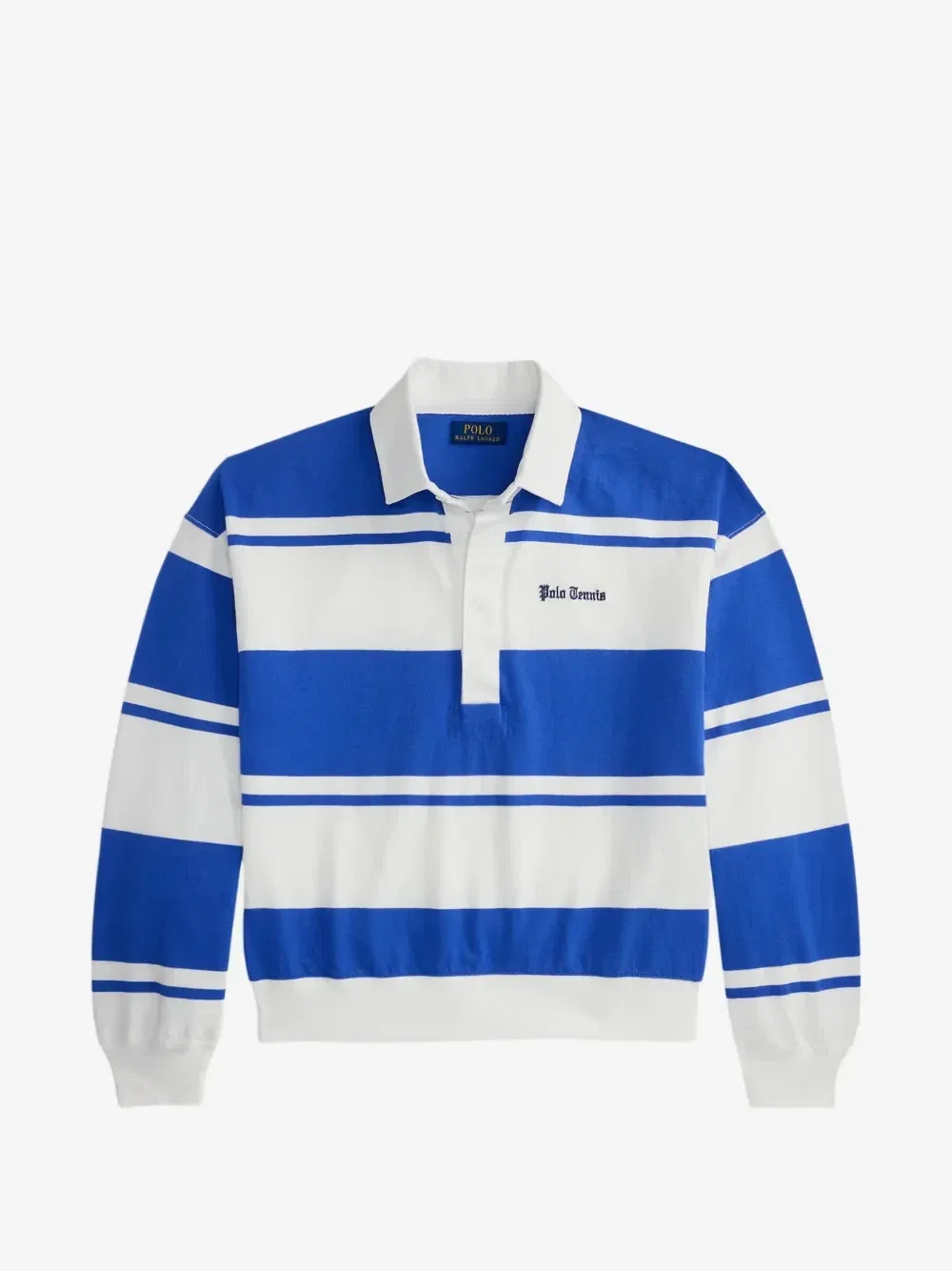 Полосатая рубашка поло с длинными рукавами POLO RALPH LAUREN, синий