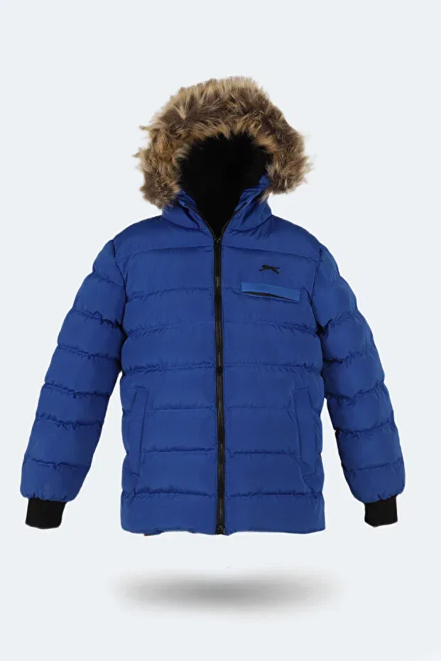 Детский пуховик для девочек с капюшоном Calisto Slazenger, Saks Blue — фото 3