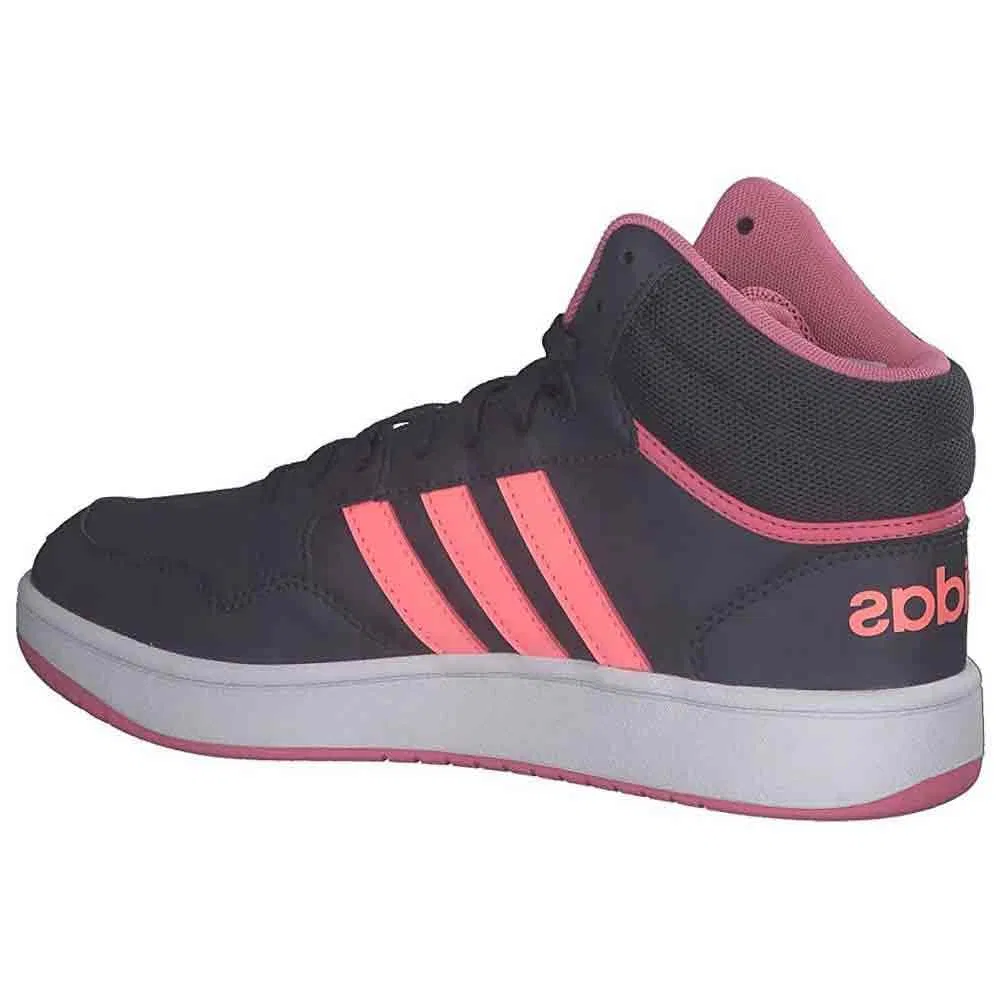 Детские кроссовки для мальчиков и девочек спортивные Hoops Mid 3.0k Adidas, Navy Blue Pink — фото 2