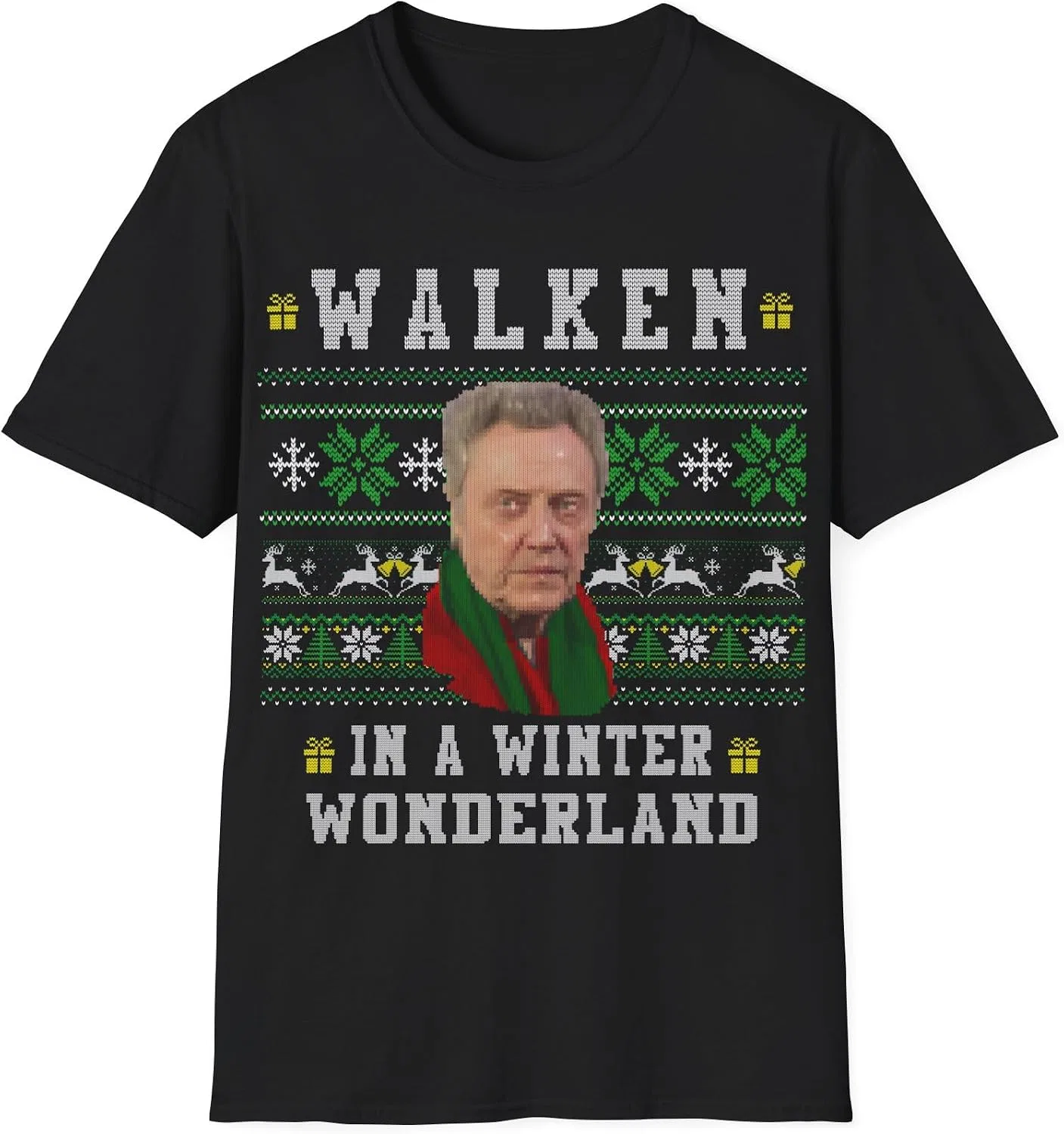 Футболка с принтом Christopher Walken Gildan 64000, Black