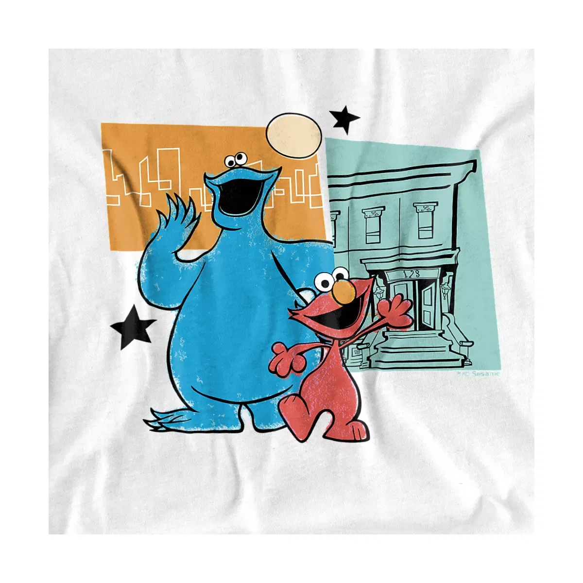 Детское боди для мальчиков с коротким рукавом Sesame Street Street Beats Cookie Monster And Elmo, White — фото 2