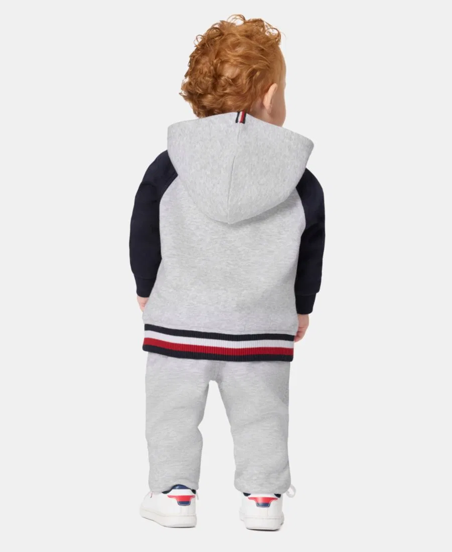 Комплект из худи и спортивных брюк с логотипом Tommy Hilfiger, Gray Heather/Navy — фото 3