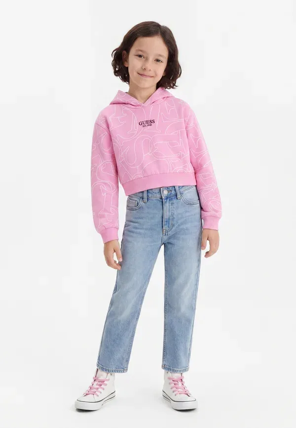 Детская и подростковая спортивная толстовка с капюшоном Guess, розовый