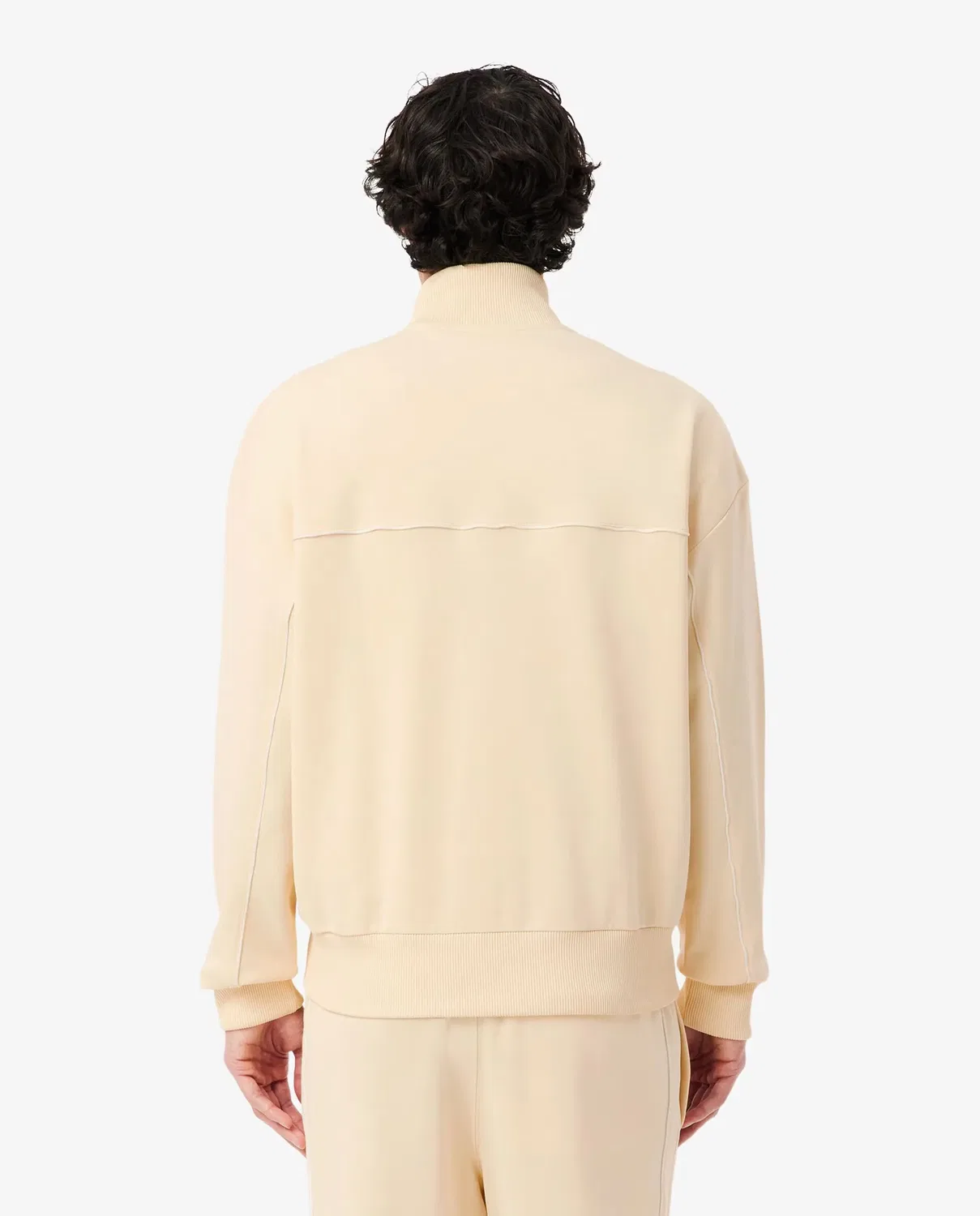 Мужская кофта на молнии с контрастной отделкой Lacoste, Beige — фото 2