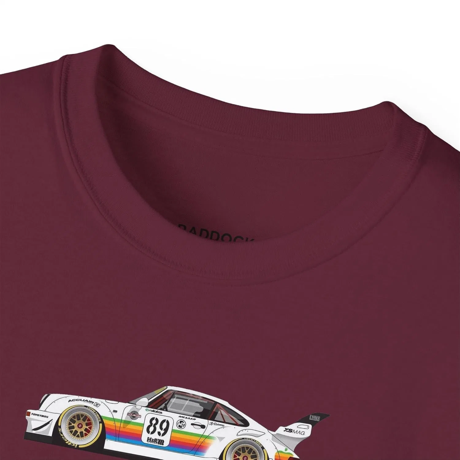 Мужская футболка с принтом RWB 911 930 964 Anime Car, бордовый — фото 3