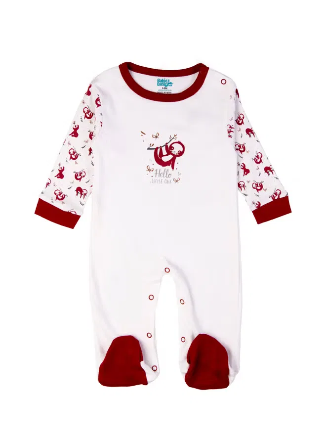 Комплект из 5 предметов с принтом Hello Little One Babies Basic, бордовый — фото 3
