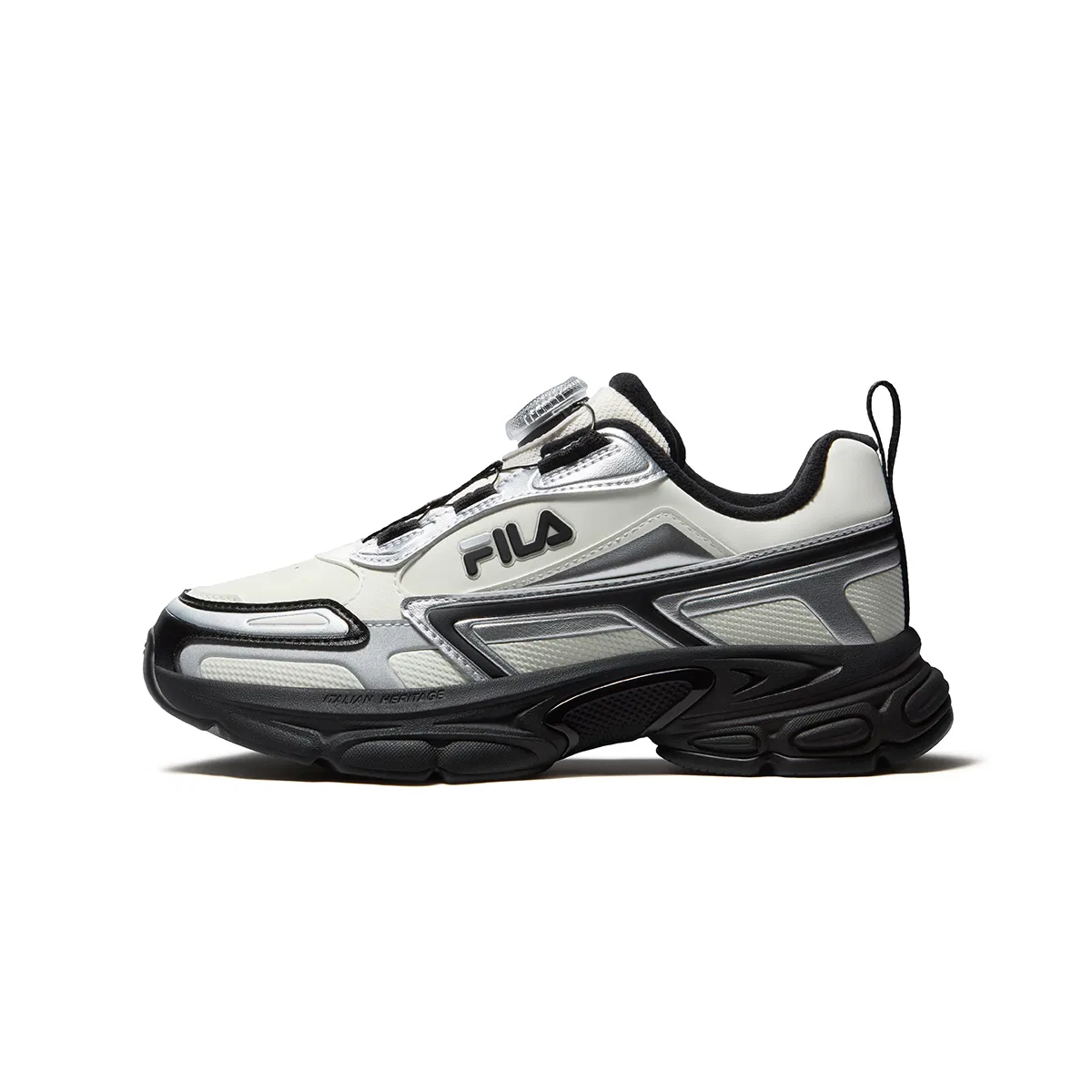 Детские кроссовки для бега с синтетической кожи Milk White/Space Silver FILA KIDS