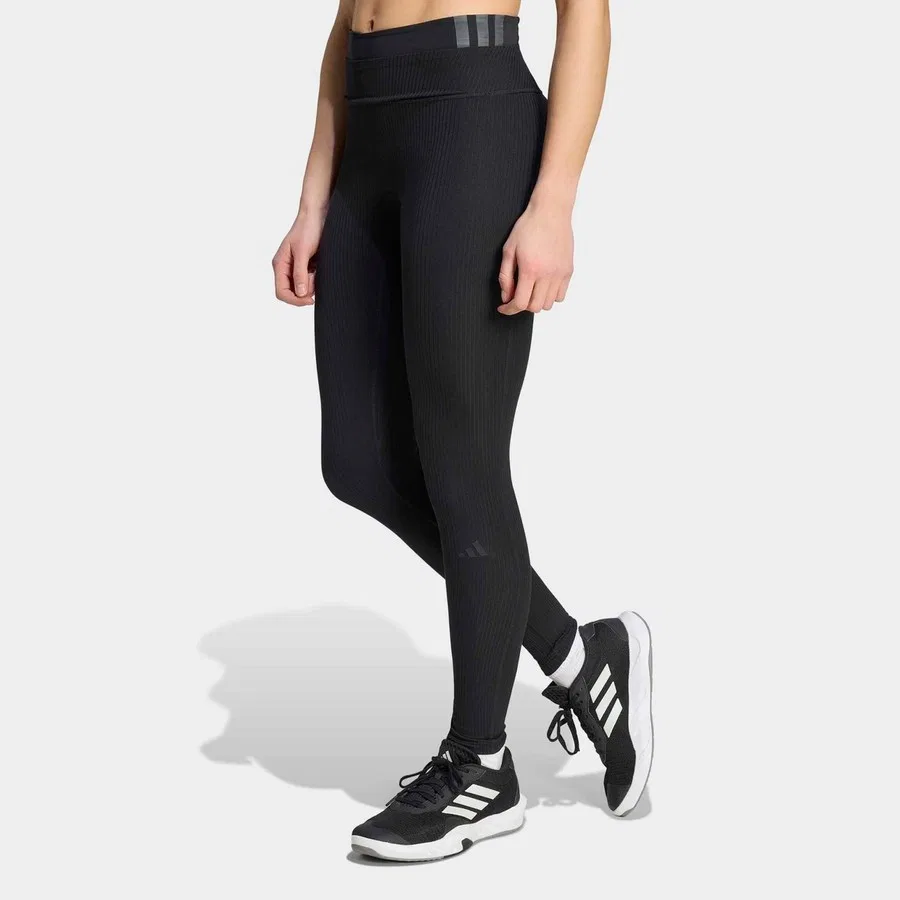 Женские спортивные леггинсы с ребристой текстурой All Me Rib adidas, Черный