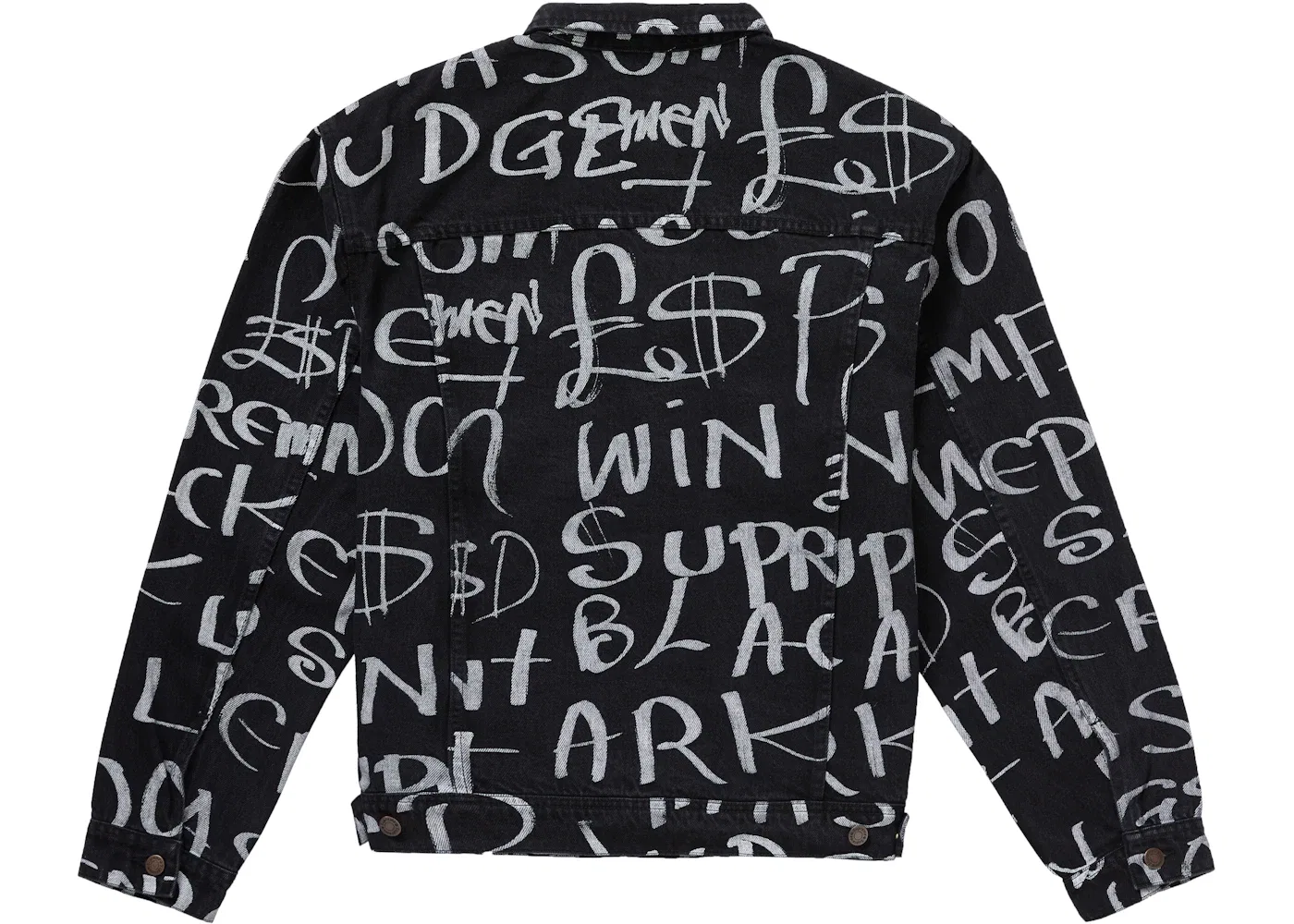 Мужская джинсовая куртка-тракер с принтом Supreme Black Ark Denim Trucker Jacket Supreme, Black — фото 2