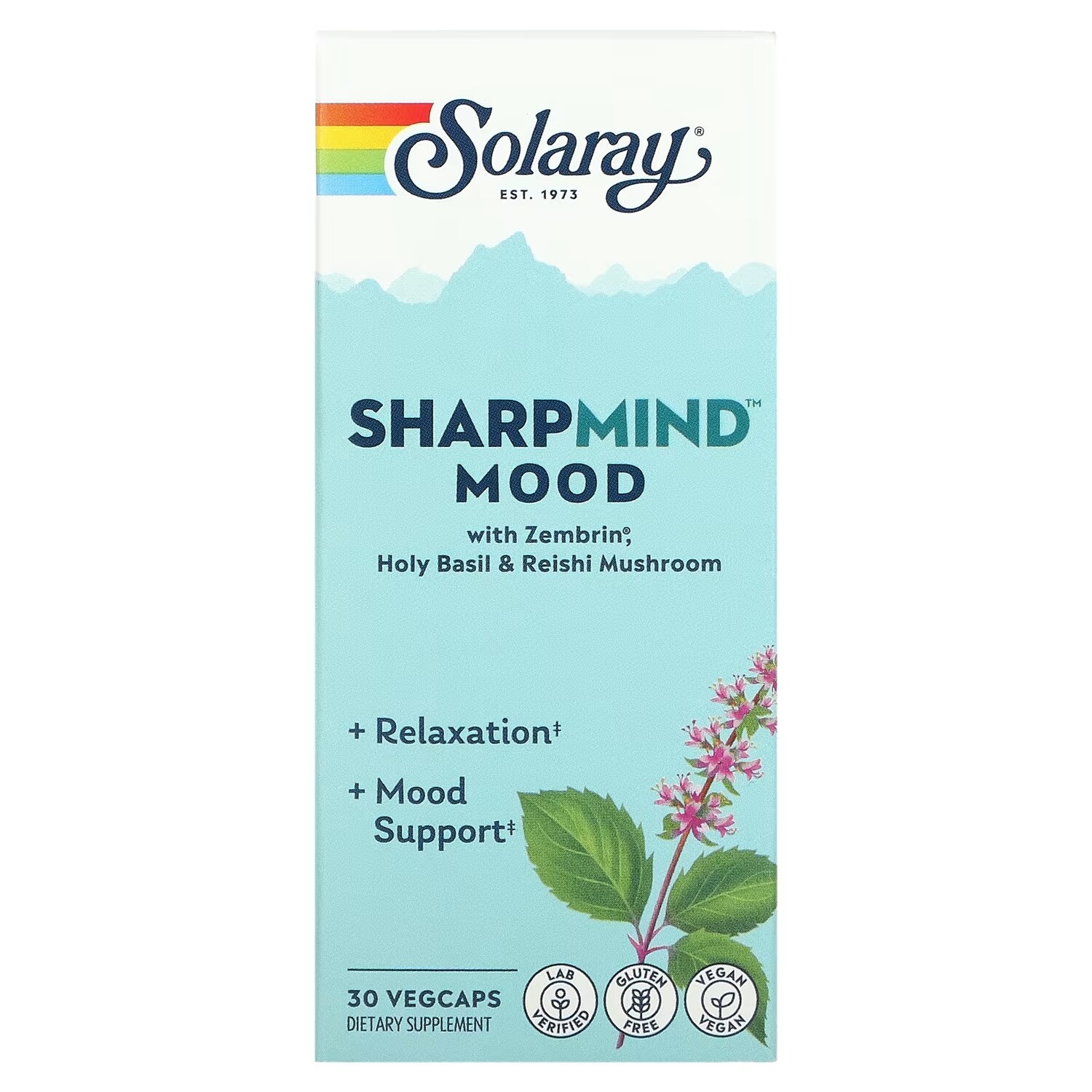 

Добавка Solaray SharpMind Mood, 30 растительных капсул