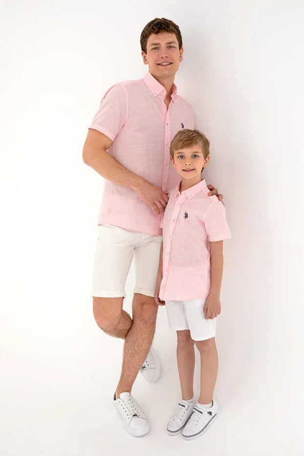 Мужская рубашка с коротким рукавом U.S. Polo Assn., Light Pink — фото 2