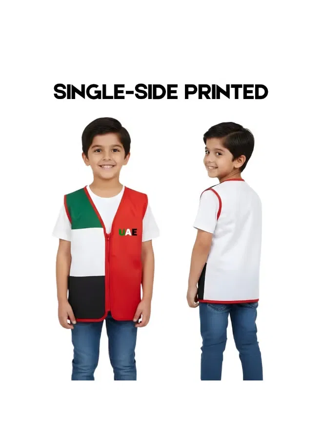 Жилет детский с принтом комплект с кепкой, значком, флажком и лентой UAE Printshop4Me, разноцветный — фото 4