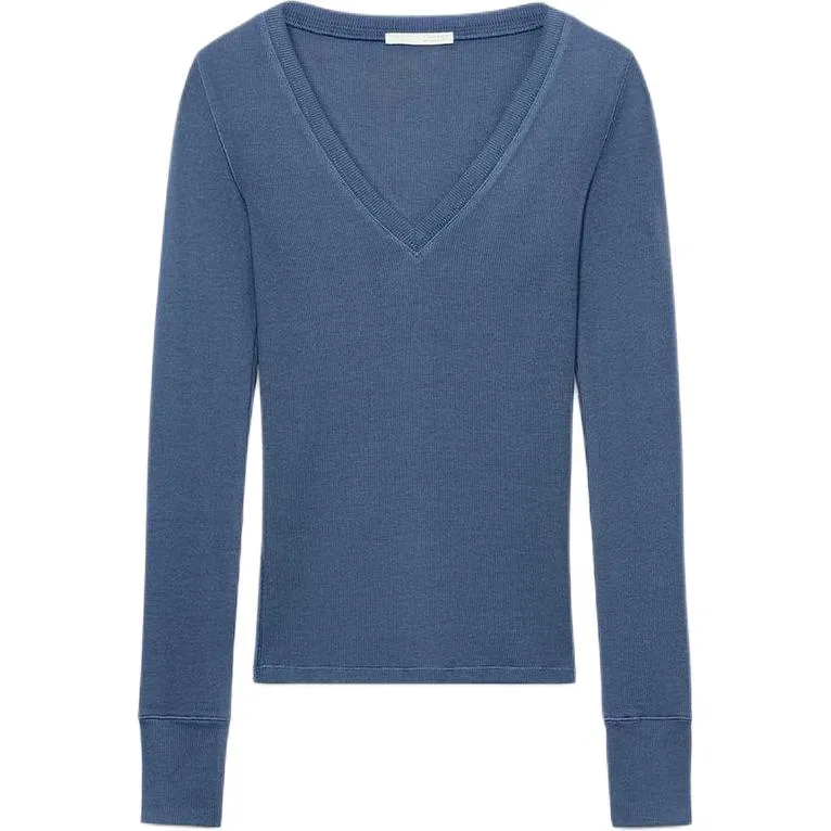 Женская футболка с V-образным вырезом Blue/Indigo ZARA