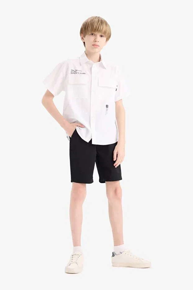 Детские шорты для мальчиков хлопковые Basics Defacto, Black-Bk27