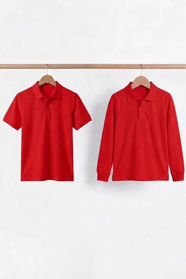 Детский комплект футболок с поло с коротким рукавом Nacar Store, Red — фото 2