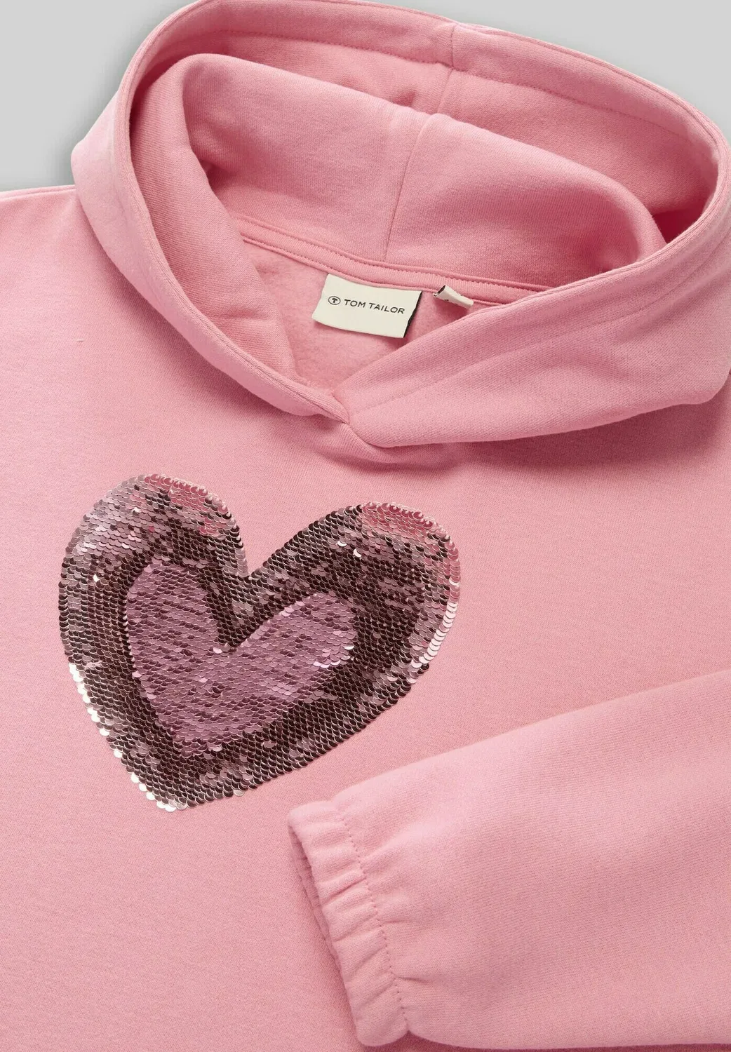 Толстовка Strick & sweatshirts hoodie sweatshirt mit wendepailletten - sweatshirt Tom Tailor, Smooth Rose — фото 3