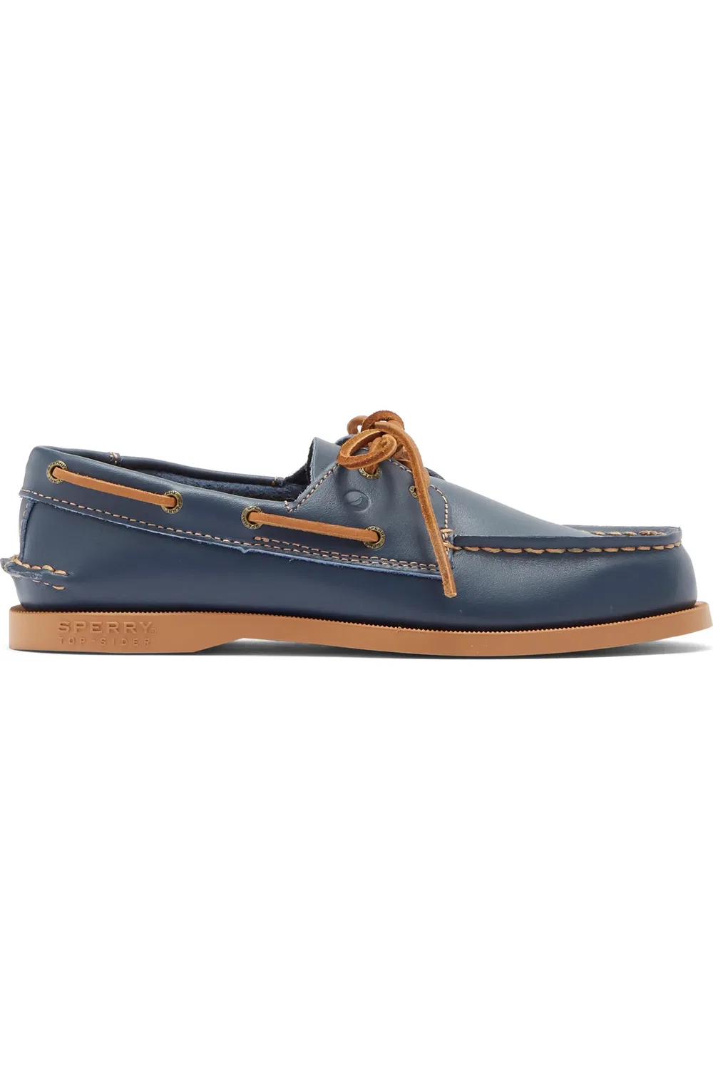 Детские туфли лоферы на шнуровке Authentic Original 2-Eye Boat Shoe Sperry, темно-синий — фото 3