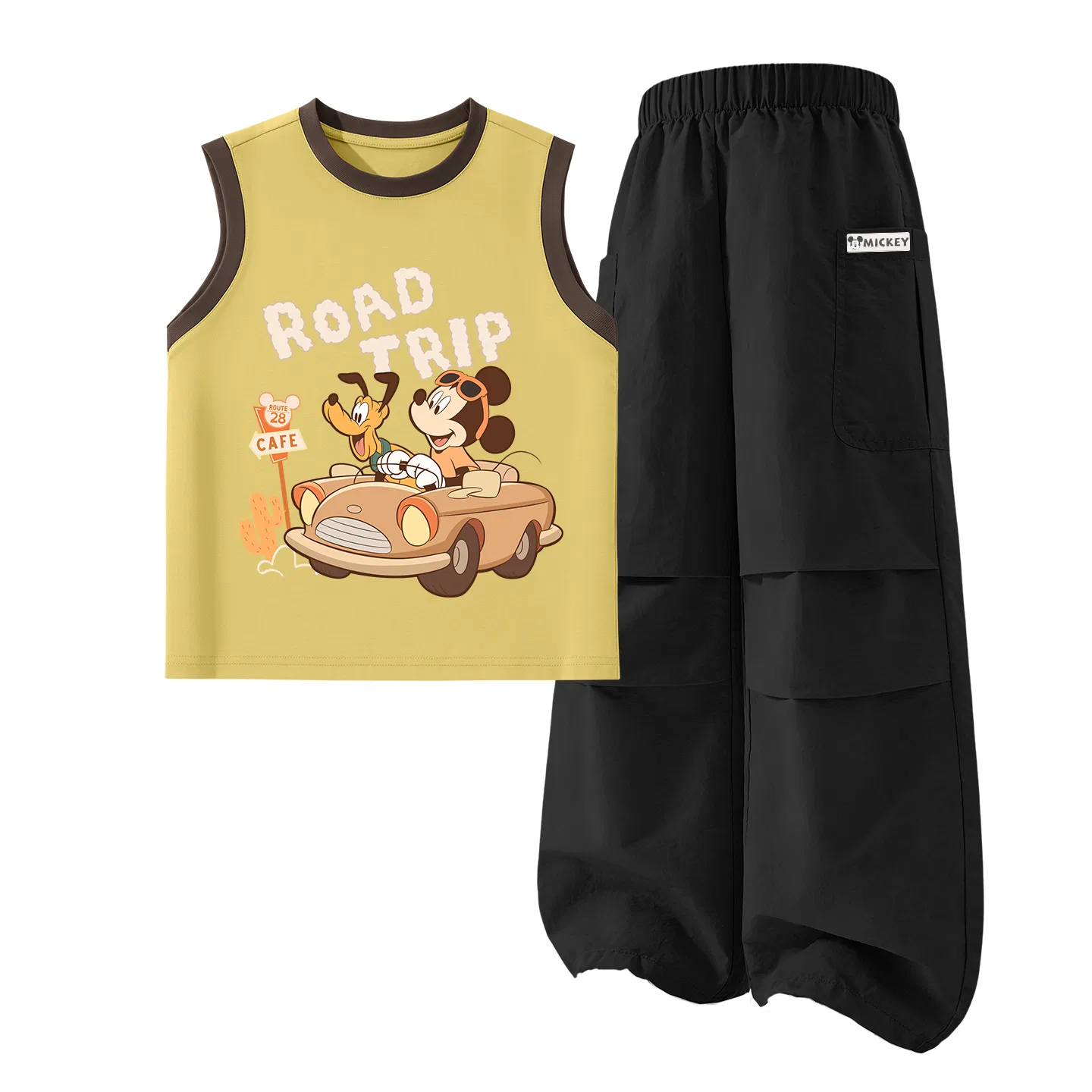 Детский спортивный костюм, Crew Neck, тонкий, дышащий, Disney, Di Bird Tree Orange Blue+Di HU Long Hook-and-Loop K Black — фото 4