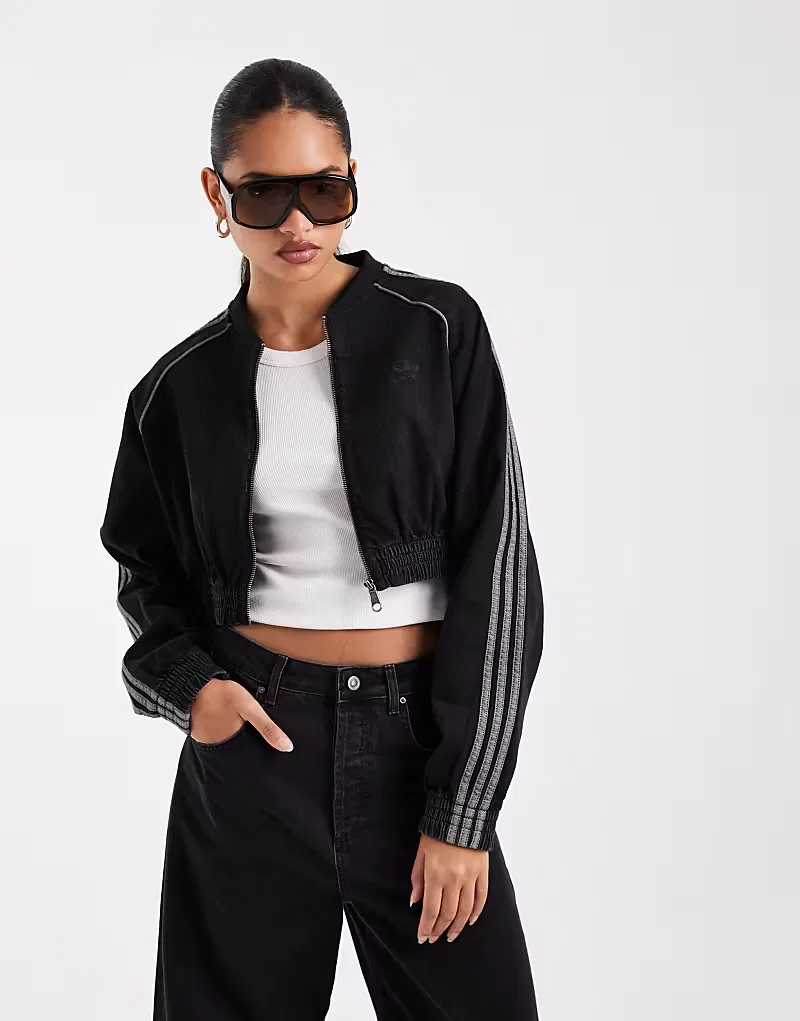 Спортивная куртка Adidas Originals SST из денима, черный
