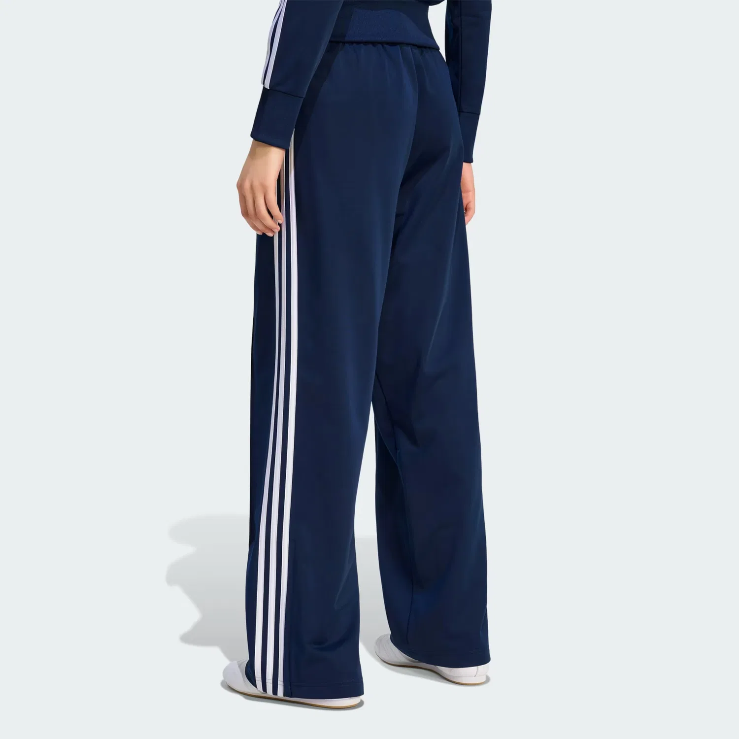 Брюки Adidas Originals с широкими штанинами Firebird темно-синего цвета — фото 3