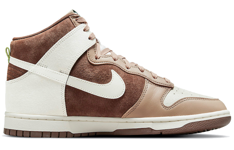 Кроссовки Nike Dunk High, коричневый/белый — фото 2