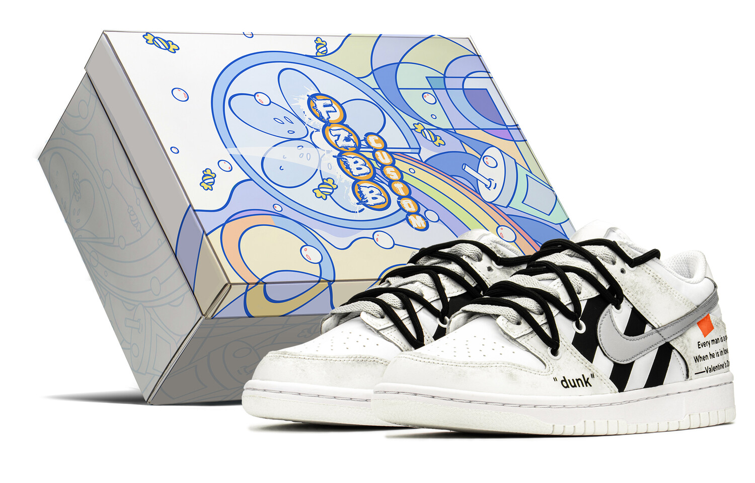 

Кроссовки Nike Dunk Skateboard Shoes Women's Low-Top Black White Gray