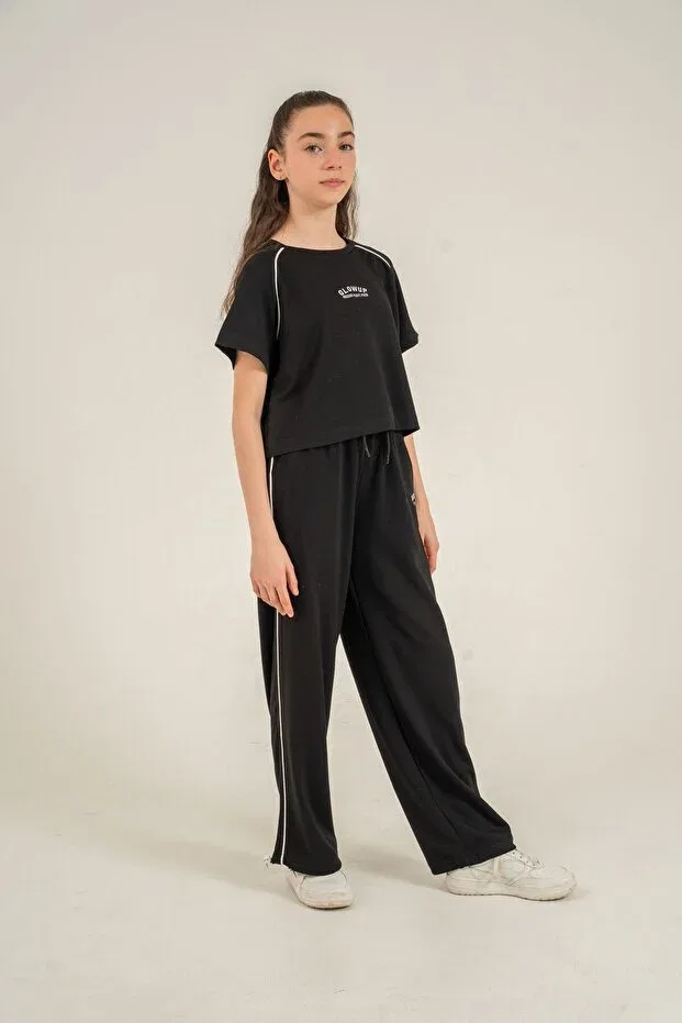 Детский комплект для девочек с вышивкой Glowup Dreams Mışıl Kids, Black — фото 4