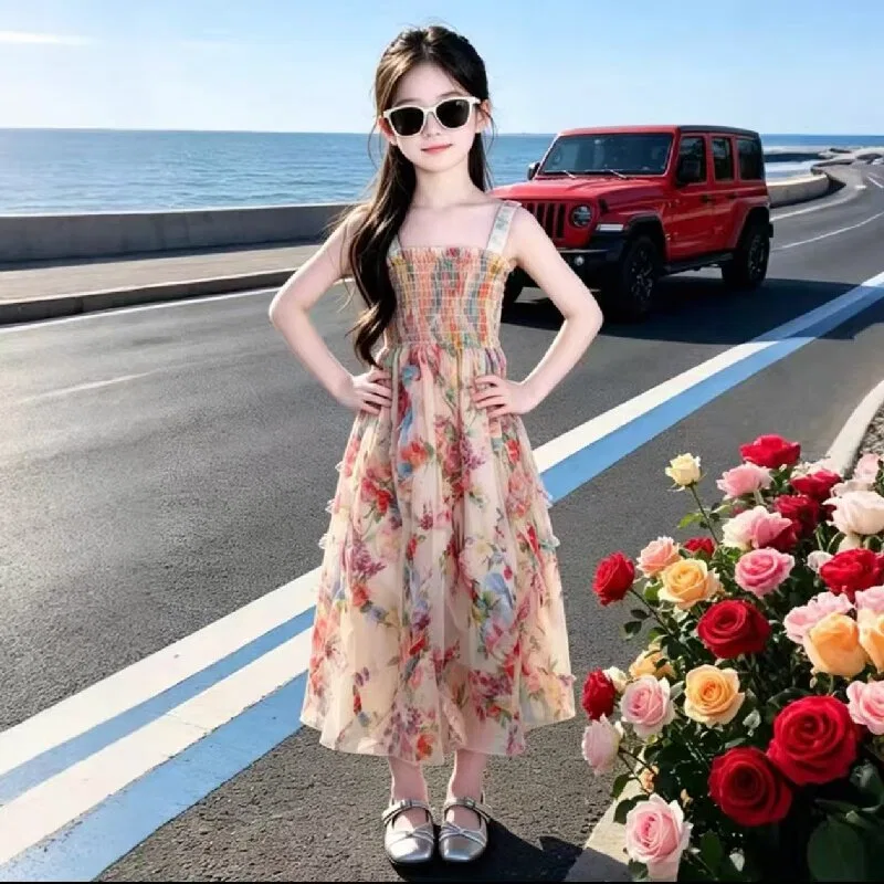 Детское платье для девочек без рукавов с юбкой миди Camisole Moderate Midi Skirt YALU — фото 3