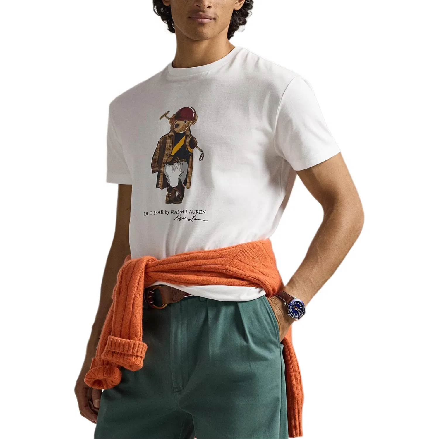 Футболка с принтом Polo Bear, Polo Ralph Lauren, White — фото 3