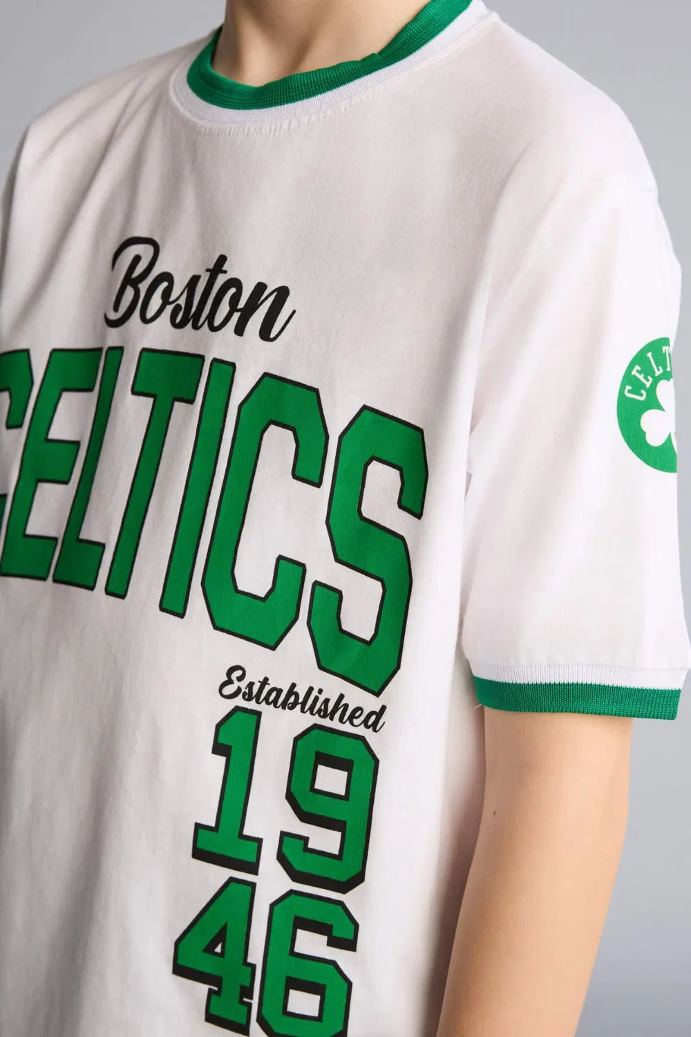 Футболка с коротким рукавом с принтом Boston Celtics Defacto, белый — фото 4