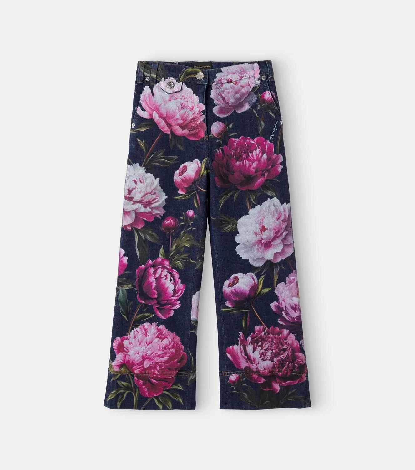 Джинсы с цветочным принтом, Dolce&Gabbana Kids, синий