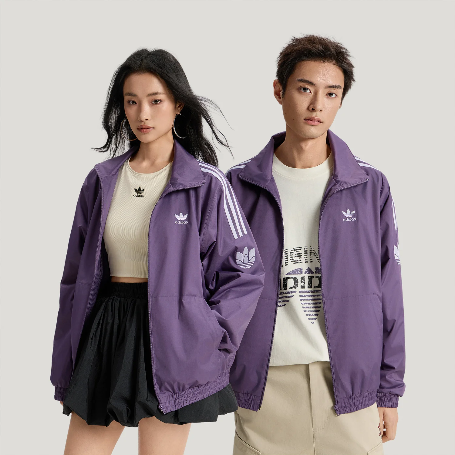 Куртка Adidas Originals Adicolor Trefoil Track, темно-фиолетовый