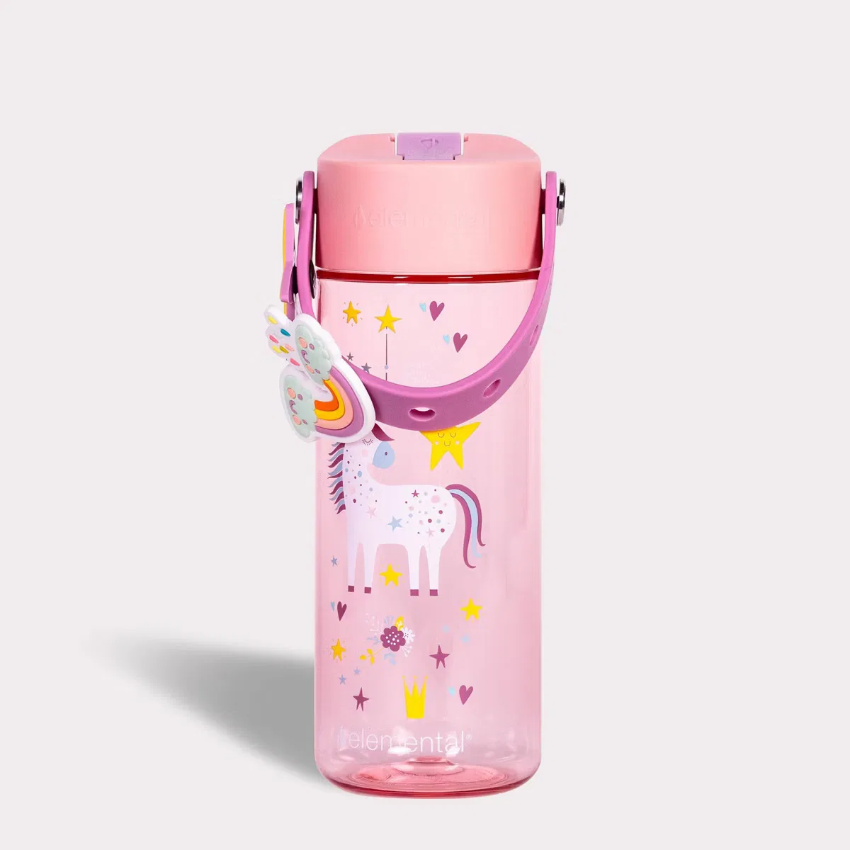 Детская бутылка для воды 18 унций (532 мл) с трубочкой и ручкой-поп-ит Unicorn Dream Elemental, Unicorn Dream
