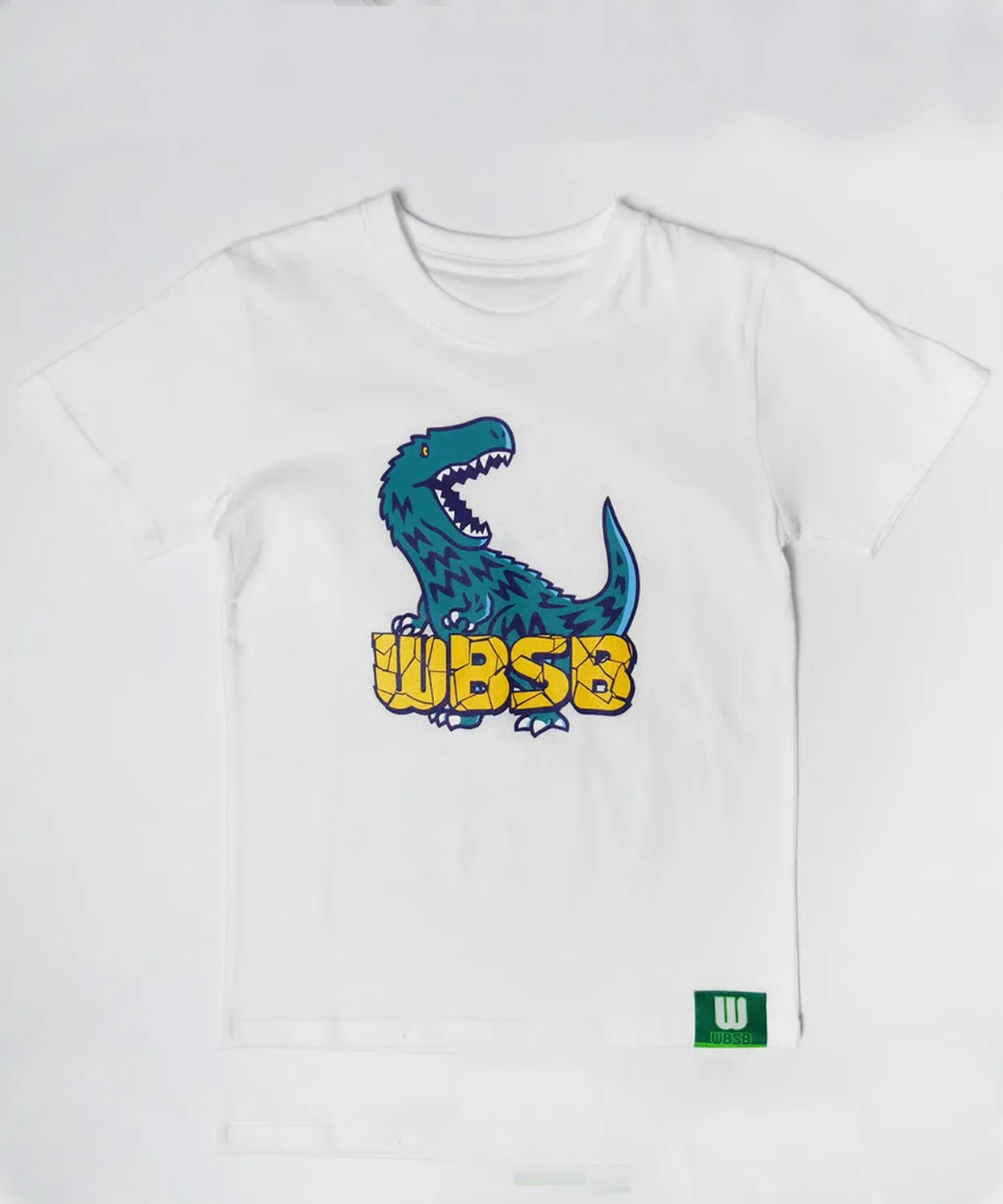 Детская футболка с принтом Dinosaur WBSB, Белый