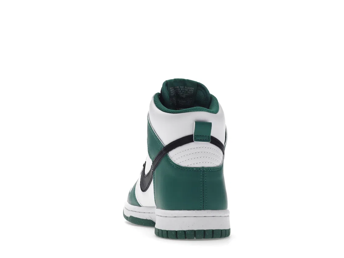 Детские кроссовки высокие с дизайном Boston Celtics Nike Dunk High, White/Green/Black — фото 4
