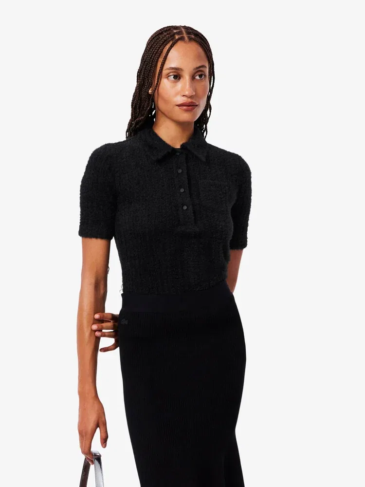 Поло флисовая LACOSTE, Black